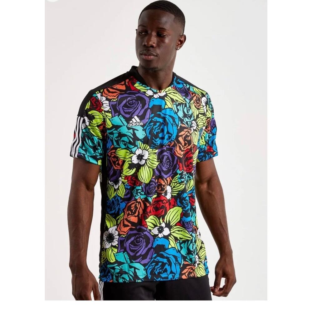 Adidas HC3929 Aeroready Men Tiro All Over Floral Print Soccer Jersey Size L